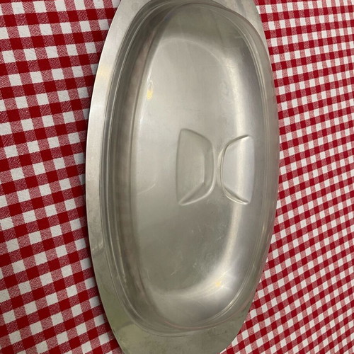 Cheese and butter platter tray used, stainless steel with lid