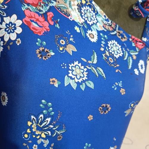 Summer dress long, new, Greek made, blue multicolor