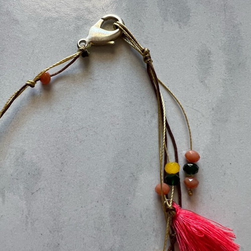 Handmade necklace with beads and thread like new