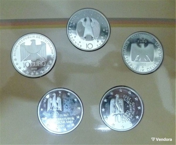  germania / GERMANY 2002 SET  *** 5 Silver Proof coins 925/1000 *** (UNC, blister)