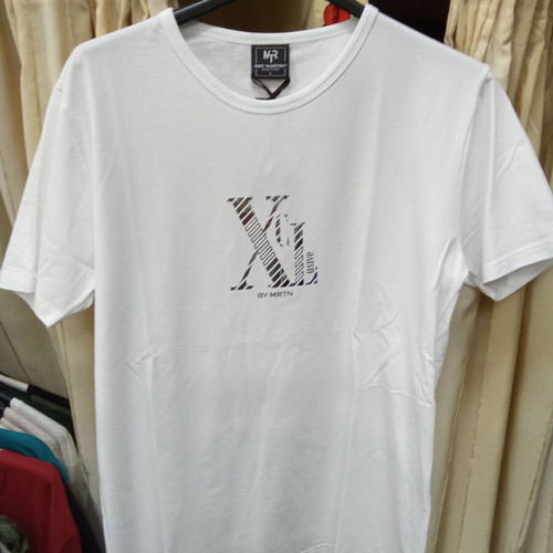 Martini men's short-sleeve t-shirt white with metal print new