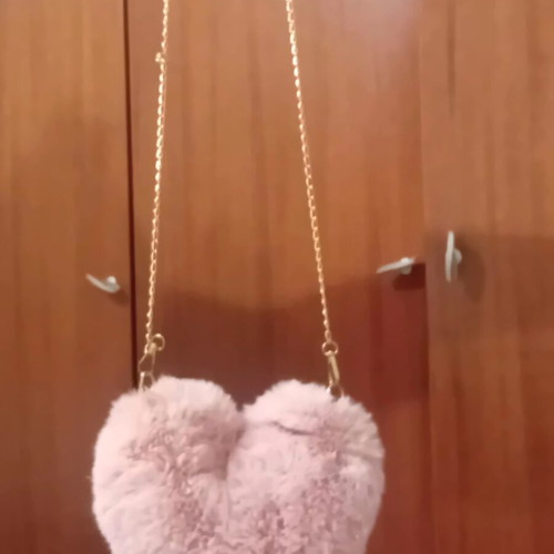 Shein shoulder bag like new, pink heart-shaped