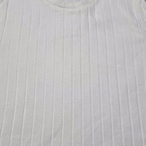 Rib white long-sleeve blouse new, size XL