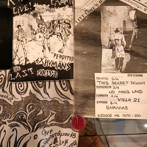 Greek band posters used, pack of 3, 80s decade
