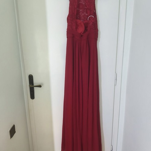 Shein Red Maxi Dress with Lace Size XS New