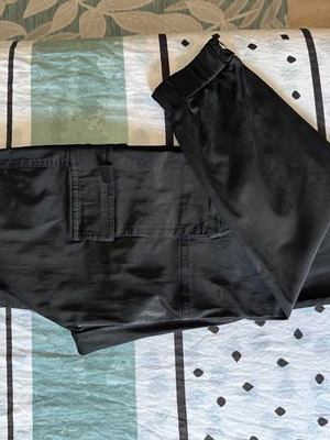Cargo satin pants with belt like new, size 38, black