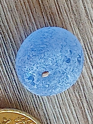 Sea glass new, light blue frosted piece from Athens beach
