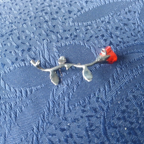 Pendant red rose new, 925 silver handmade