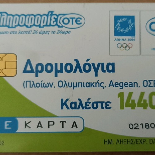 Telecard 09/02 Teleplirofories OTE used