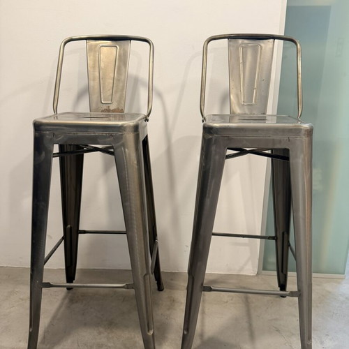 High stools anthracite glossy used, set of two
