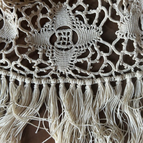Beige Crochet Table Runner handmade, new