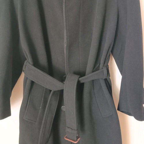 Glou plus size wool coat black like new with belt