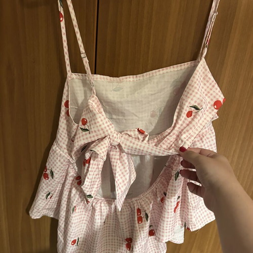 Cherry set new, white and pink, size XL