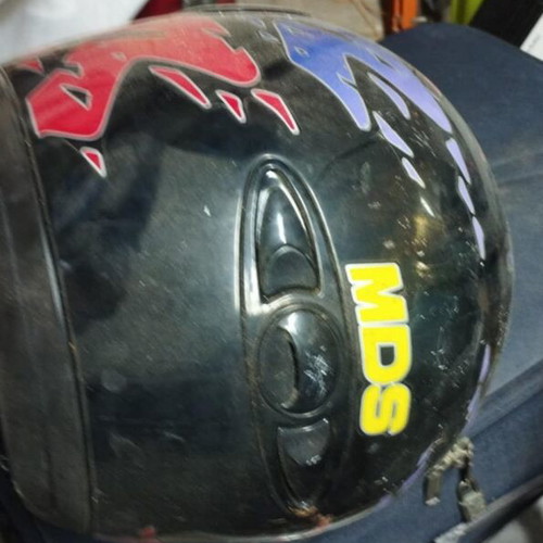 Vintage MDS Motorcycle Helmet Medium used, made in Italy