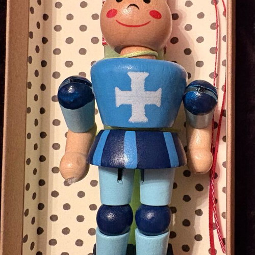Easter candles with wooden knight figure new
