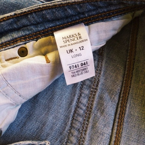 Marks & Spencer women's blue cotton blend pants L