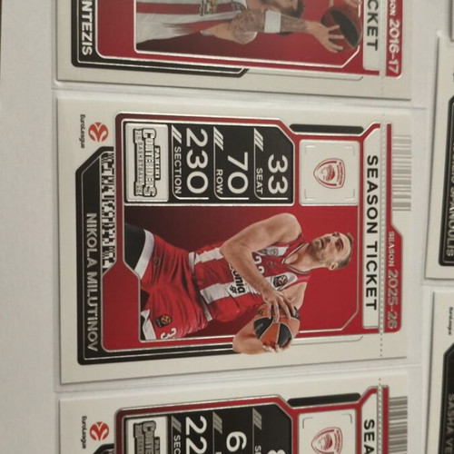 Olympiacos 6-Card Lot Panini Contenders EuroLeague Season Ticket