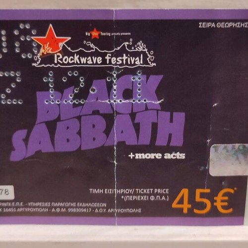 Ozzy & Friends concert ticket 1/7/2012 like new