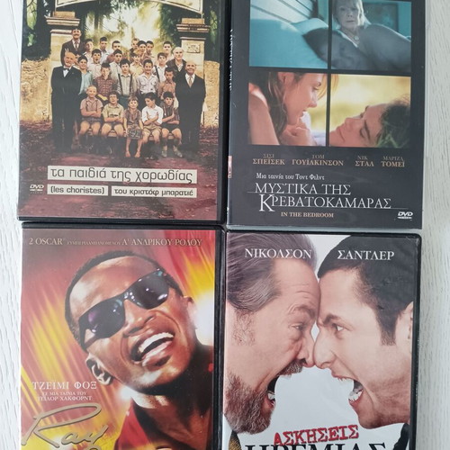 DVDs like new with Greek subtitles: Ray, Anger Management, Les Choristes, In the Bedroom