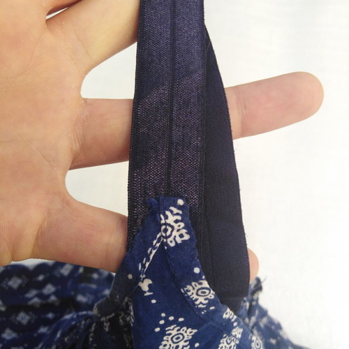 Summer top like new, blue with white geometric pattern