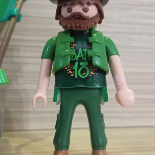 Playmobil fan of Panathinaikos on quadbike like new with team flag