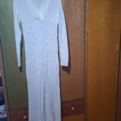Combos knitwear white long dress unused, size M