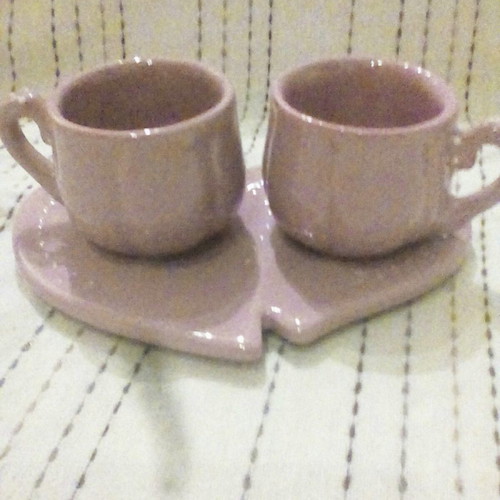 Coffee set for lovers ceramic, new