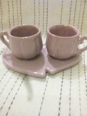Coffee set for lovers ceramic, new