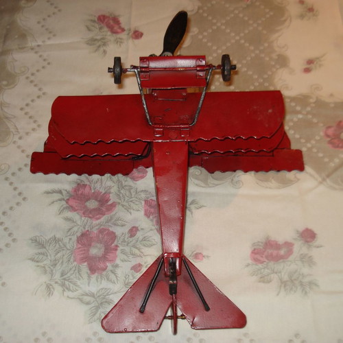 Vintage Metal Decorative Triplane "Red Baron" Fokker Dr.I | Handmade World War I Model