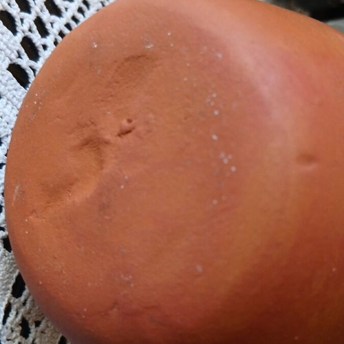 Handmade Ceramic Pomegranate with Coral and Semi-Precious Stones like new