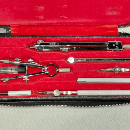 Vintage KIN technical drawing set used, complete