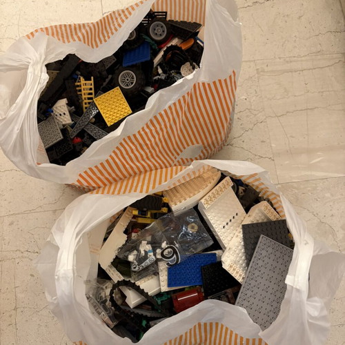 Mixed construction bricks, 2 large bags, approx. 9.5 kg