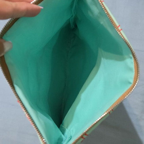 Handmade handbag with flamingo print