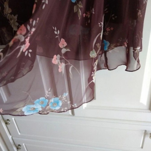 Anna Riska skirt new, floral chiffon with satin lining, size XL