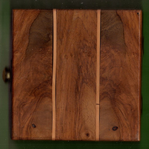 Old wooden walnut chessboard like new, travel with holes for pieces