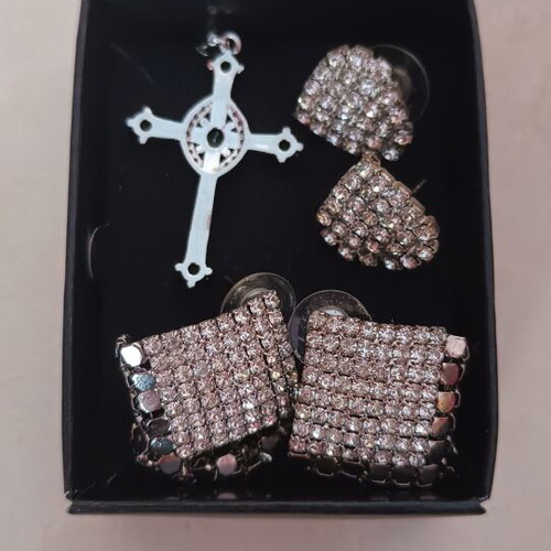 Stavros cross pendant and 2 new silver earrings