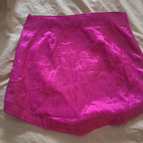 Satin mini skirt pink like new, high waist, size S