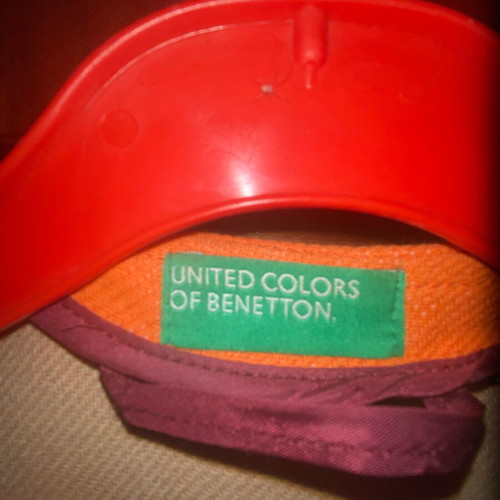 Benetton jacket new, orange zipper