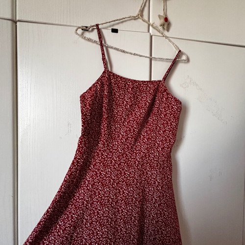 open lace back dress SHEIN DRESS Aloruh Women Solid Color Hollow-Out Red – PINK SHOP EG main image 1
