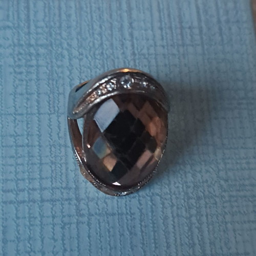 Vintage statement ring Premier Designs with large champagne crystal used
