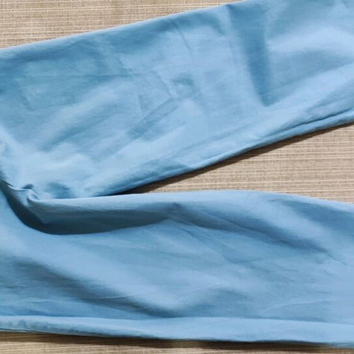 Fabric zip culotte pants used, light blue, XS - S