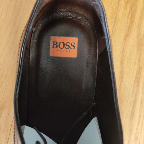 Boss men's leather lace-up shoes size 44, dark brown
