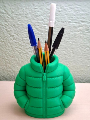 Modern 3D Printed Pencil Holder Jacket Shape like new
