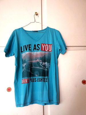 Αντρικό T-shirt γαλάζιο XXL μεταχειρισμένο