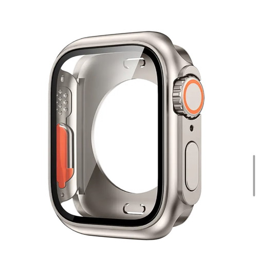 Screen protection case for IWatch series 9/8/7/6/5/4/SE 2 45mm silver new