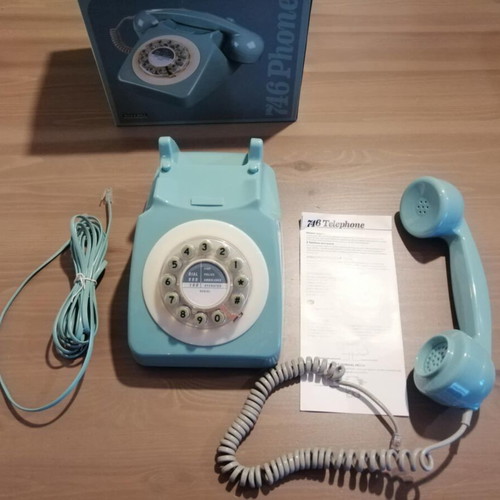 Retro style telephone 1960's 746 French Blue used, like new