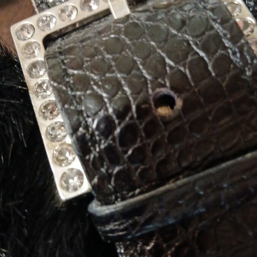 Pavini Bettina shoulder bag like new, black with real fur