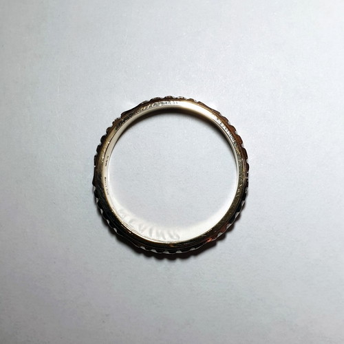 Wedding ring white and yellow gold 14K used, size 62