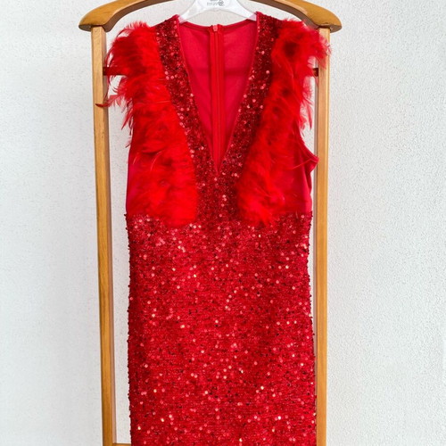 Shein festive dress red like new, size XS