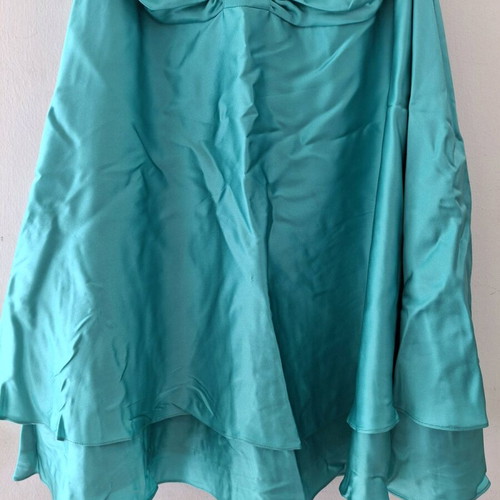 FANI Couture Blue Satin Cocktail Ruffle Dress Size S Like New